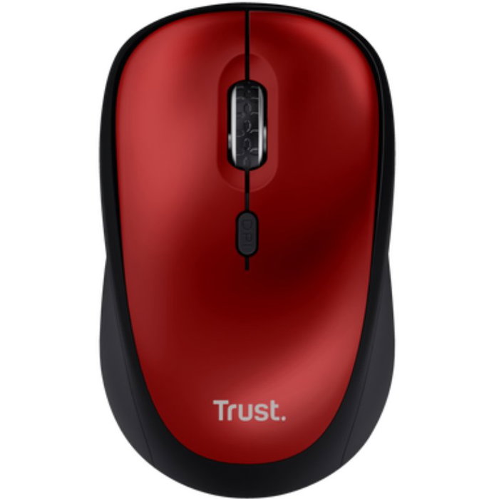 Trust Ratón Yvi+ Inalámbrico 1600 DPI Negro y Rojo